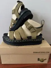 Dr Martens Sandals Blaire Tumbled Nubuck Sandals in Olive