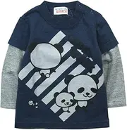 GARACH(ギャラッチ) (Early Summer, Spring, and Autumn) Jersey Crosswalk Panda Long Sleeve T-Shirt 43.3 inches (110 cm) /NV NO.AH-1711401