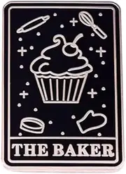 [Pinstant] The Baker Baking Pastry Chef Cupcake Muffin Tarot Card Fortune Teller Telling 1.2" Enamel Pin Badge, 1.2 Inches, Enamel, enamel