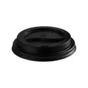 1000x Coffee Cup Lid Black For 8oz 80mm Diameter Disposable Take Away