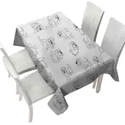 Funny and Cute Puppy Drawings Tablecloth