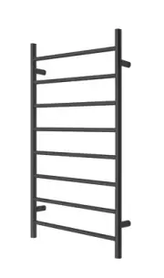 Matte Black Heated Towel Rail rack round AU standard 1000*620mm wide 8 bar 2022
