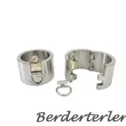 5cm High Stainless Steel Handcuffs Lock Wrist Restraints Fetish Hand Cuffs Games