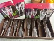 8 crystal flutes new in box ‘Cristal D’Arques’ Constance