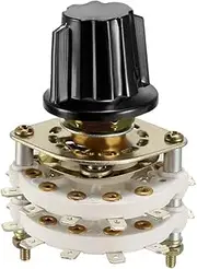 uxcell 2P10T 2 Pole 10 Throw 2 Deck Band Channel Rotary Switch Selector with Knob