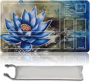 MTG Playmat Size 60x35 CM with Free Storage Bags,Stitched Edges TCG and Board Game Mat for Cards Mousepad Desk Mats (Black Lotus (2))