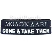 Two (2) of Molon Labe Wristbands - Come and Take Them Away Silicone Bracelets