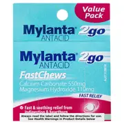 Mylanta 2Go Antacid FastChews Mint 24 Chewable Tablets