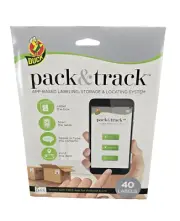 Duck Brand Pack & Track App-Based Labeling System 40 Labels NEW SEALED QR Code