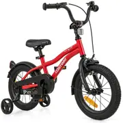 Costway 36 cm Bike Boys & Girls Training Bicycle w/Adjustable Seat & Removable Training Wheels Red