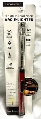Brookstone ARC E-Lighter Flexible Long Neck Rechargeable USB • RED • NEW