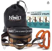 Hammock Straps for Trees with 2 Carabiners - 10 FT Tree Swing 700 Lb Capacity