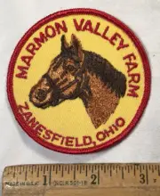 Vintage Marmon Valley Farm Patch Zanesfield Ohio Souvenir Horseback Riding 1970s