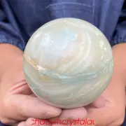 1.16LB Natural amazonite ball quartz crystal sphere 72mm reiki healing XQ927