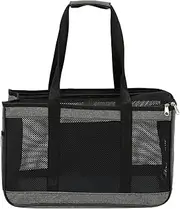 DINHEAROM Pet Carrier Bag Breathable Mesh Cat Carrier Durable Handheld Dog Travel Tote Spacious Design for Comfortable Pet Travel for Cats and Dogs Grey