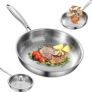 Titancore Pan, Titancore Titanium Hammered Pan Pro with Lid, Titaniums Non Stick Frying Pans, Multifunctional Pots and Pans Set Titanium Hammered Pans for Cooking (10.23in / 26cm)
