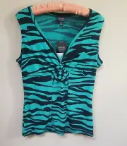 New Nicole by Nicole Miller Solaris Skin Knot Front Womens Medium Sleeveless Top