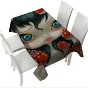 Poisonous Beauties Fly Agaric Girl and Mushrooms Tablecloth