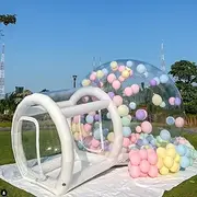 Outdoor Inflatable Bounce House, Commercial Inflatable Bubble Dome House, Transparent Camping Tent, Bubble Tent for Family Camping, Backyard Party, Stargazing,10FT/3M