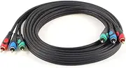Ruilogod Black Triple 3 Male RCA Composite Audio Video DVD TV AV 3Meter Cable