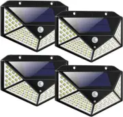 4 Pack Topkar 100 LED 270º Motion Sensor Outdoor Security Solar Power Wall Light