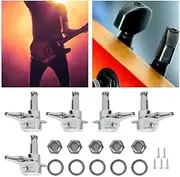 Electric Bass Tuning Pegs,Metal Electric Bass Guitar Sealed Tuning Pegs Replacement for Acoustic Bass Guitar,Accurate Tuning Machine Heads Tuning Keys for Precision Bass,Left 2 Right 3(Silver)