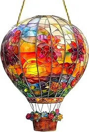 Hot Air Balloon Craft Stained Glass Effect for Kids to Decorate and Display Window Sun Catcher Decor Light Catcher,Window Porch Home Accessories