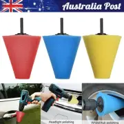 3Pcs Car Polisher Buffing Cone Pads Polishing Ball Pad For Wheel Corner