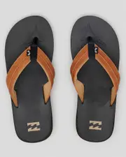 [Billabong] Billabong Mens' All Day Impact Flip Flops Slippers in Black Tan Size 4 4 Black Tan