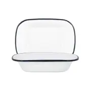 Argon Tableware White Enamel Pie Dishes - 20cm - Pack of 2