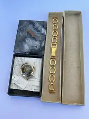 New old stock SLAVA women watch, vintage gold plated watch USSR Soviet