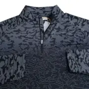 Peter Millar Crown Sport Black Camo Quarter Zip Mens Large Golf Pullover $135