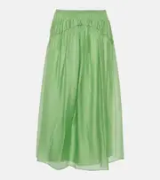[Vince] Vince Gathered midi skirt AU 12 green
