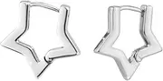 [Mikovivi] Star Earrings - Exquisite Studs, Hoop Earrings, Septum Ring, Hypoallergenic Nose Ring for Women - Valentine's Day and Birthday Gifts (Silvery), 1.5cm x 1.5cm, silver and copper, No Gemstone