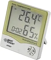 AR867 Digital Hygrometer Thermometer Dual H dity Tempe ure Meter Indoor Tester Weather Station with Calendar & Clock Alarm Multicolor One Size