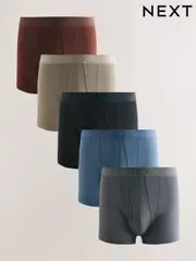 Blue/ Grey/ Ecru/ Red/ Black 5 Pack A-Front Boxers (F13016) | $53