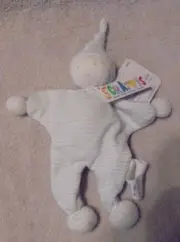 Under the Nile Stuffed Plush 8" Baby Buddy Rag Doll Lovey Soft Organic Blue