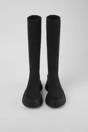 BCN TENCEL® Black Textile Mid Boots for Women.