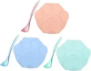 6Pcs Pet Food Can Covers Set Silicone Lids with Spoons Flexible and Dishwasher Safe for Pet Food Storage Keeps Food Fresh Longer Assured Material for Safe Feeding