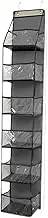 Over the Door Hat Racks for Baseball Caps, Hat Storage Organizer for Closet Wall, Deep Pockets Hanging Snapback Holder Shelves with 2 Hooks (Grey, One size)