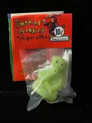 1960s Vintage Dime Store Toy GREEN Smoking Monkey cigarette blows smoke rings D