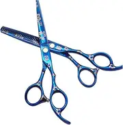 MERRYHAPY 1Pc Colorful Hairdressing Scissors Professional Hair Trimmer with Comb Durable Hair Cutting Shears for Salon and Home Use Easy to Clean and Portable