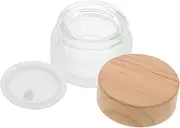 Nail Art Liquid Cup Original Wood Lid Glass Container for Pen Cleaning