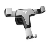Adjustable Gravity Car Phone Holder Universal Outlet Metal Universal Car Mobile Navigation Car Bracket-Silver