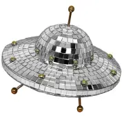 UFO Shaped Disco Ball Decor - Reflective Mirror Party Light for Home Dance Pa...