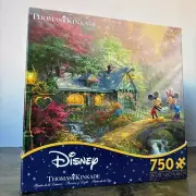 Disney Thomas Kinkade Puzzle Mickey & Minnie Sweetheart Bridge Pieces New Sealed