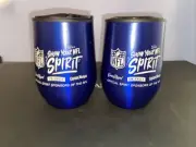 NFL Cup Insulated Pair Blue And Black Crown Royal Smirnoff Captain Morgan