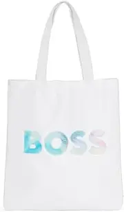 [BOSS] Mens Pride Tote Recycled-material unisex tote bag with multi-coloured logo Size