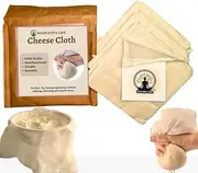 Pack of 4, Size 20" X 20" | Manushya Life 100% Muslin Cheese cloth | Ideal for making cheese, jellies, yogurt & many more... Durable, Reusable, multipurpose strainer