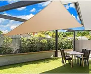 Instahut Shade Sail Rectangle 3 x 6m Sunshade Cloth Shadecloth Sun Block Outdoor Marquee Canopy Shelter Cover for Beach Pool Patio Backyard Lawn Garden Carport Fence Greenhouse, Beige 98% UV Blockage
